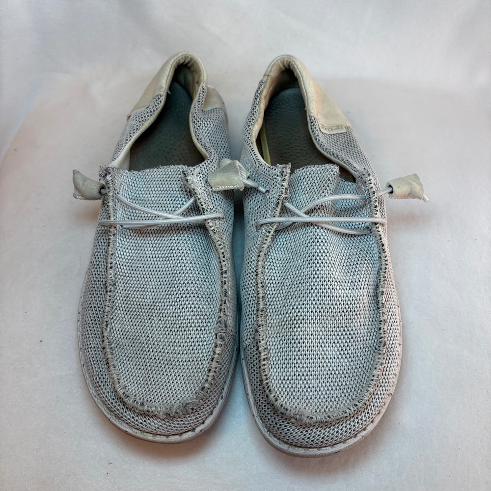 Hey Dude Wally Sox Stone White Mens Size 10 Slip On Loafers Shoes